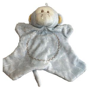 dandelion baby plush Blue velvet monkey lovey Security Rattle Embroidered Eyes
